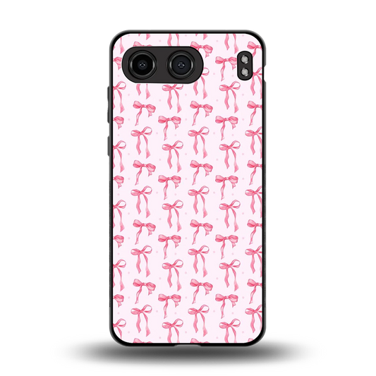 Bow Pink back phone cover | glass case for oneplus nord 4