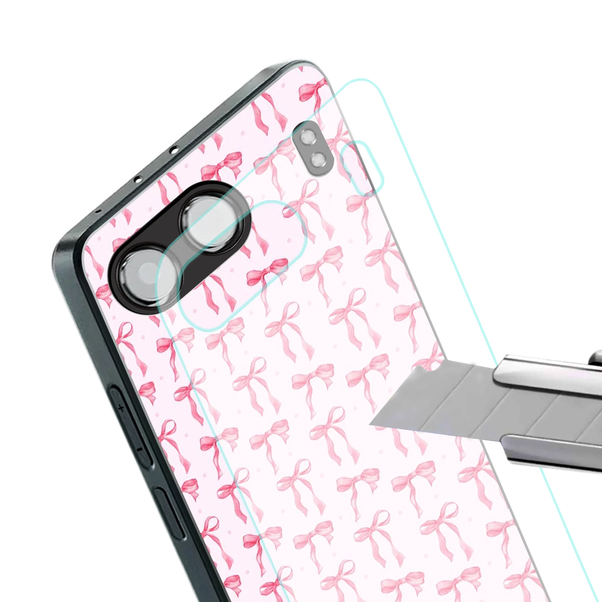 Bow Pink stylish phone case for oneplus nord 4 | glossy glass and slim fit