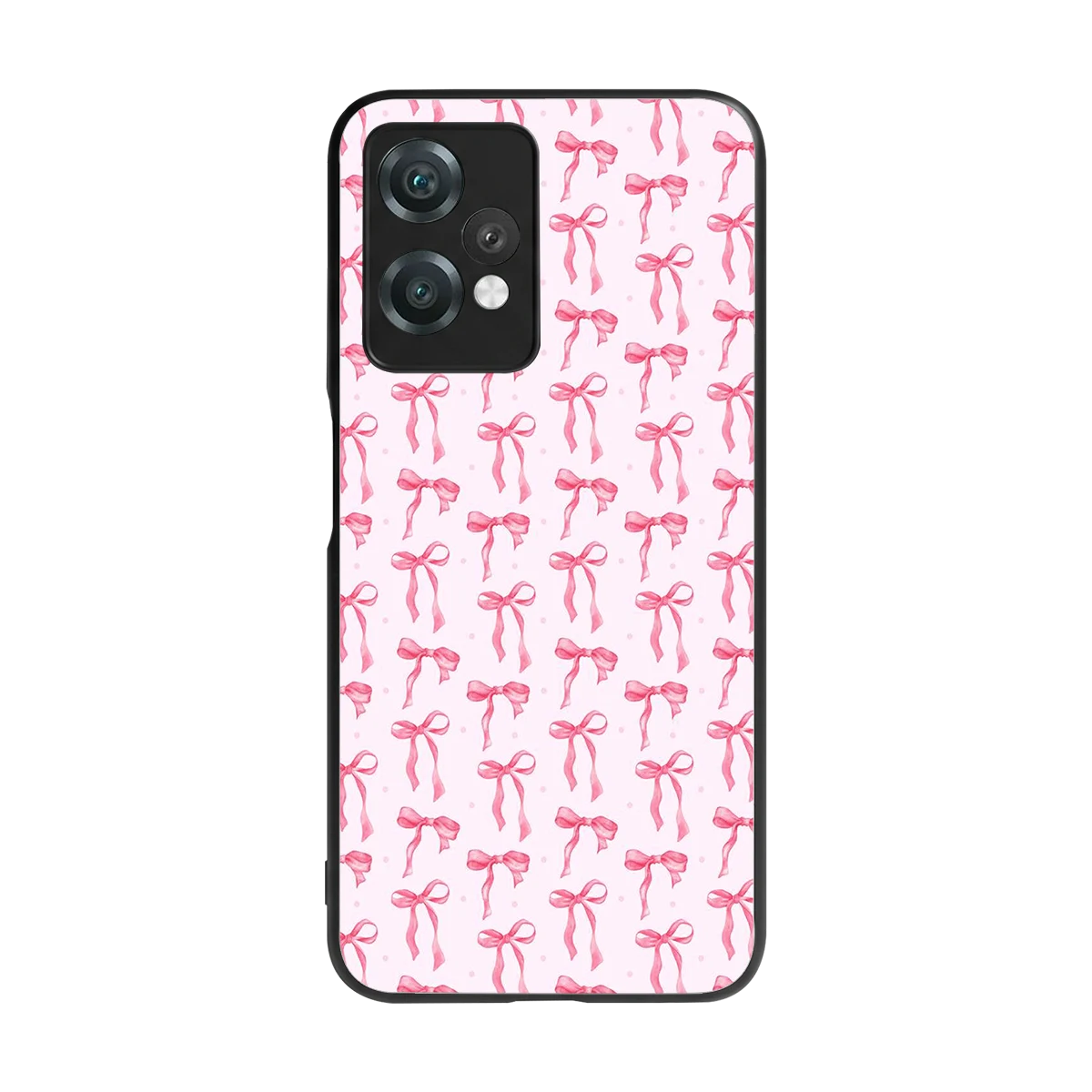 Bow Pink back phone cover | glass case for oneplus nord ce 2 lite