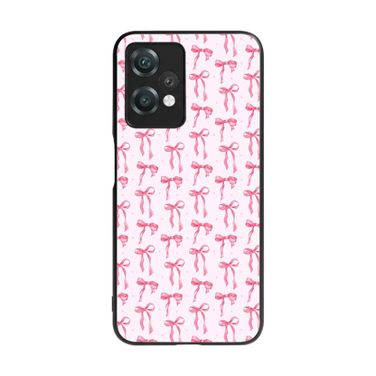 Bow Pink back phone cover | glass case for oneplus nord ce 2 lite