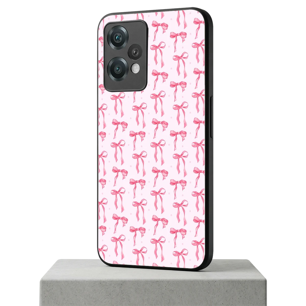 Bow Pink oneplus nord ce 2 lite mobile cover | shockproof glass phone case