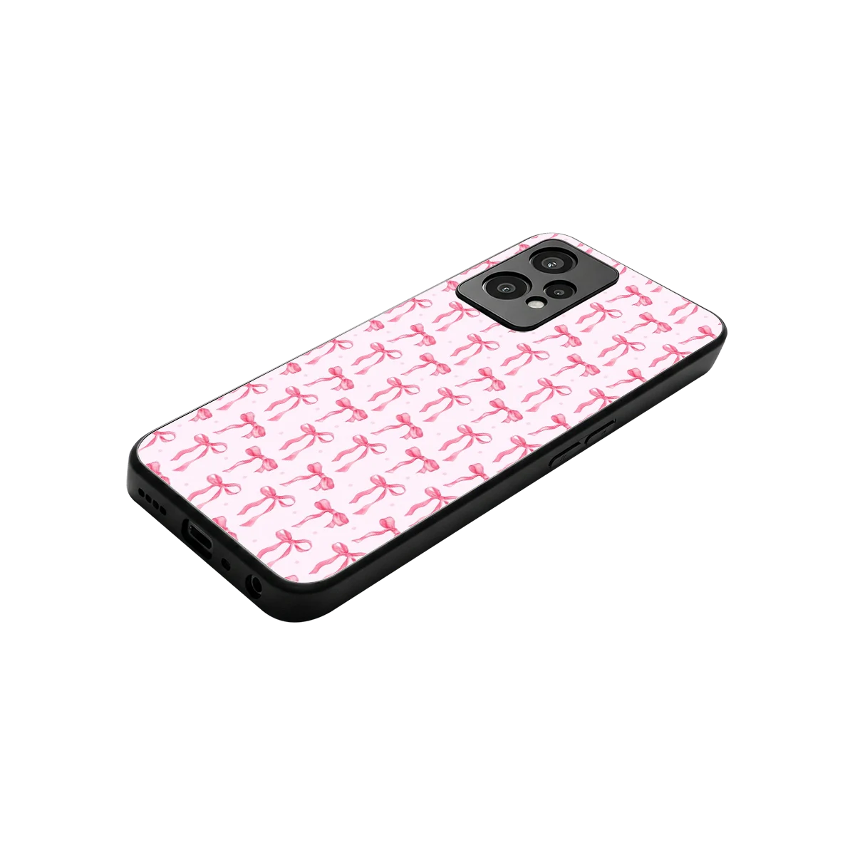 Bow Pink stylish phone case for oneplus nord ce 2 lite | glossy glass and slim fit