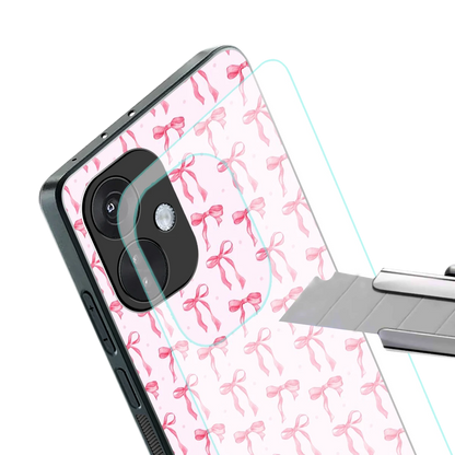 Bow Pink stylish phone case for oneplus nord ce 3 | glossy glass and slim fit