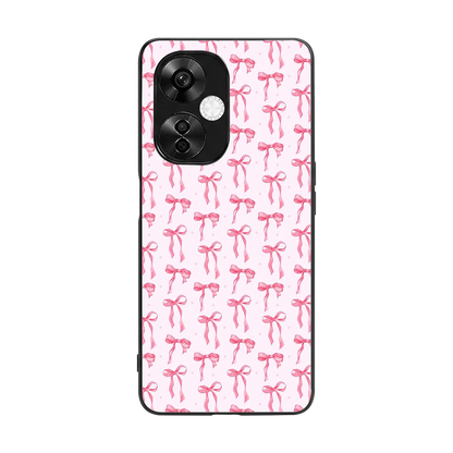 Bow Pink back phone cover | glass case for oneplus nord ce 3 lite