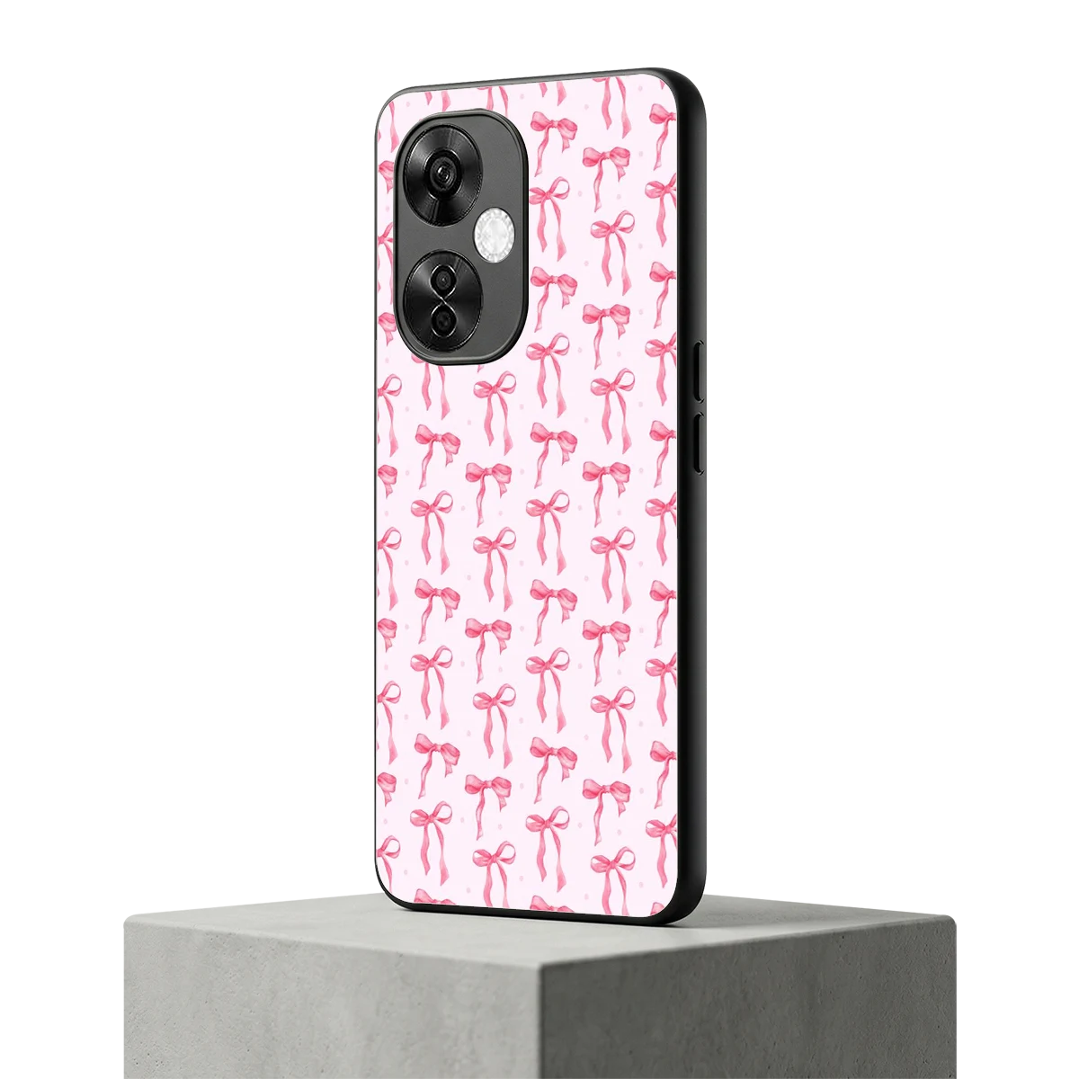 Bow Pink oneplus nord ce 3 lite mobile cover | shockproof glass phone case