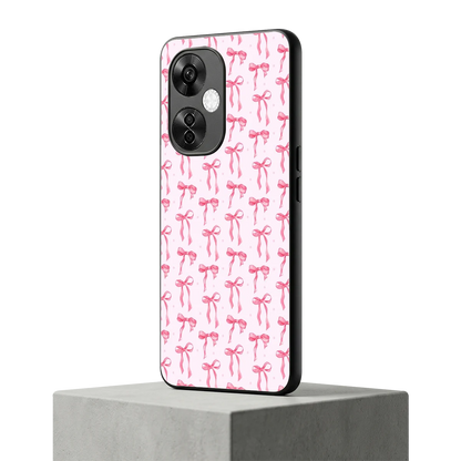Bow Pink oneplus nord ce 3 lite mobile cover | shockproof glass phone case