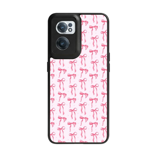 Bow Pink back phone cover | glass case for oneplus nord ce 2