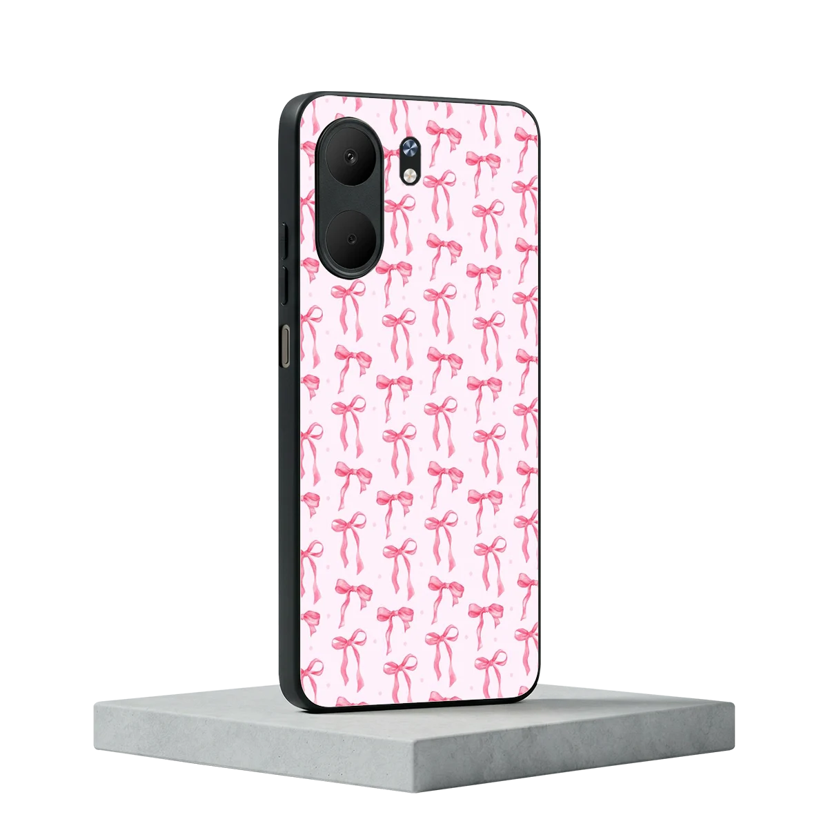 Bow Pink oppo a5x 5g mobile cover | shockproof glass phone case