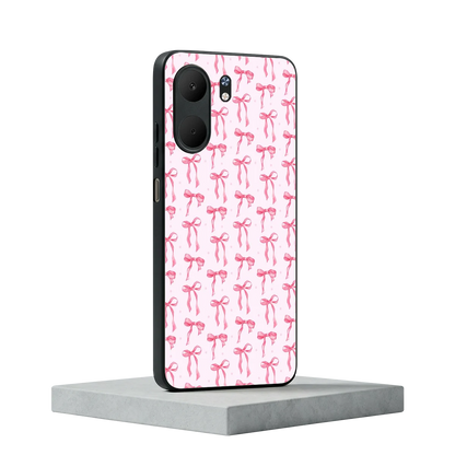 Bow Pink oppo a5x 5g mobile cover | shockproof glass phone case