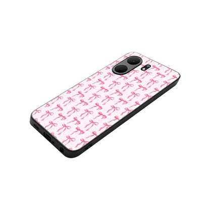 Bow Pink stylish phone case for oppo a5x 5g | glossy glass and slim fit