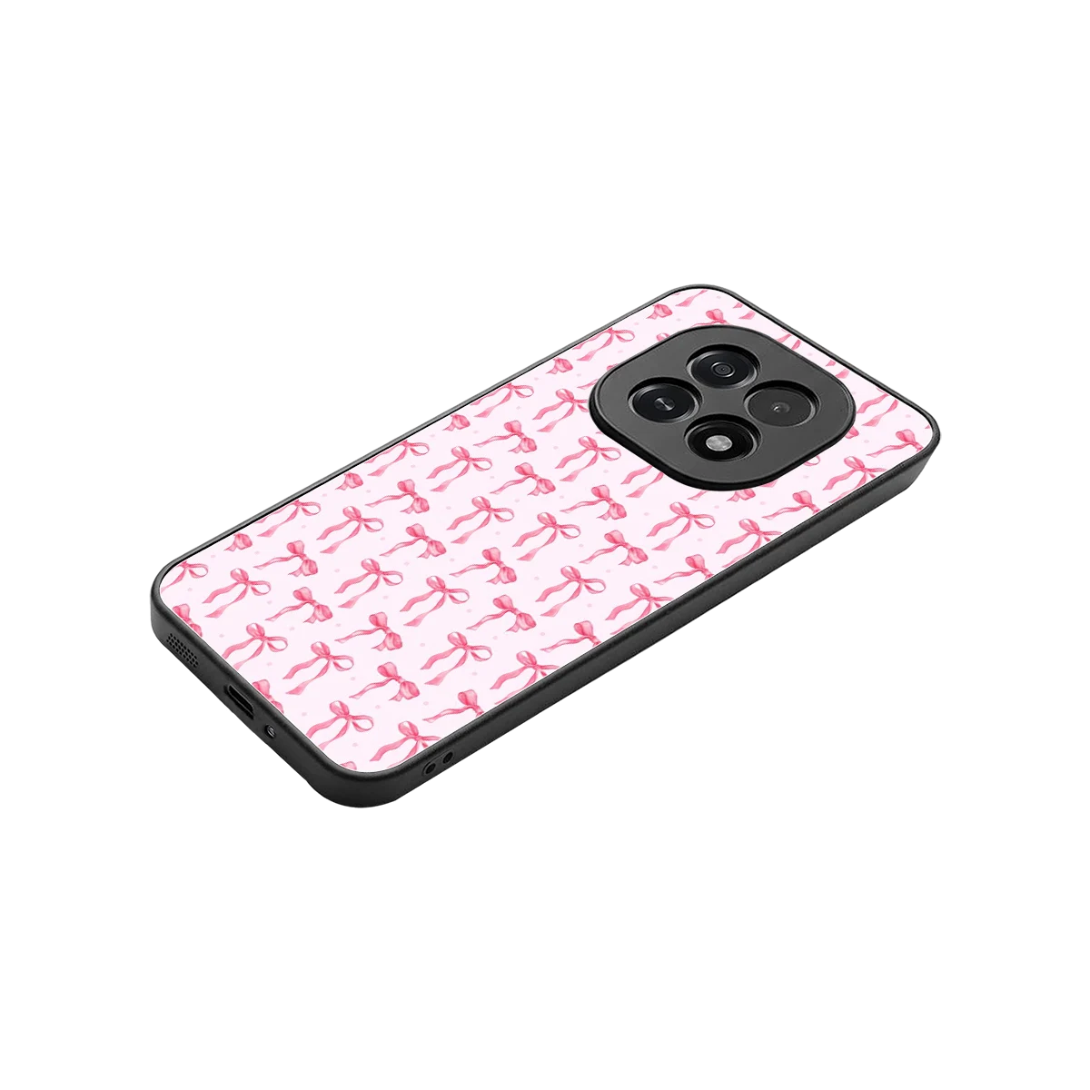 Bow Pink stylish phone case for oppo f29 5g | glossy glass and slim fit