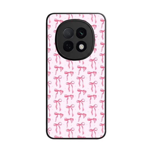 Bow Pink back phone cover | glass case for oppo f29 pro 5g