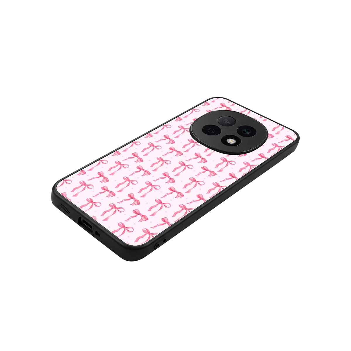 Bow Pink stylish phone case for oppo f29 pro 5g | glossy glass and slim fit