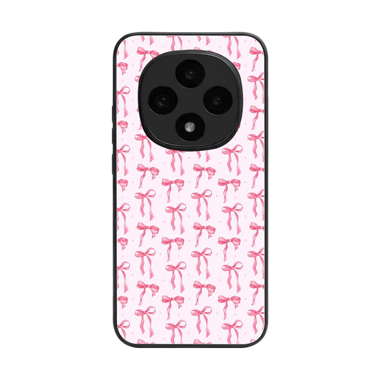 Bow Pink back phone cover | glass case for oppo f31 pro 5g