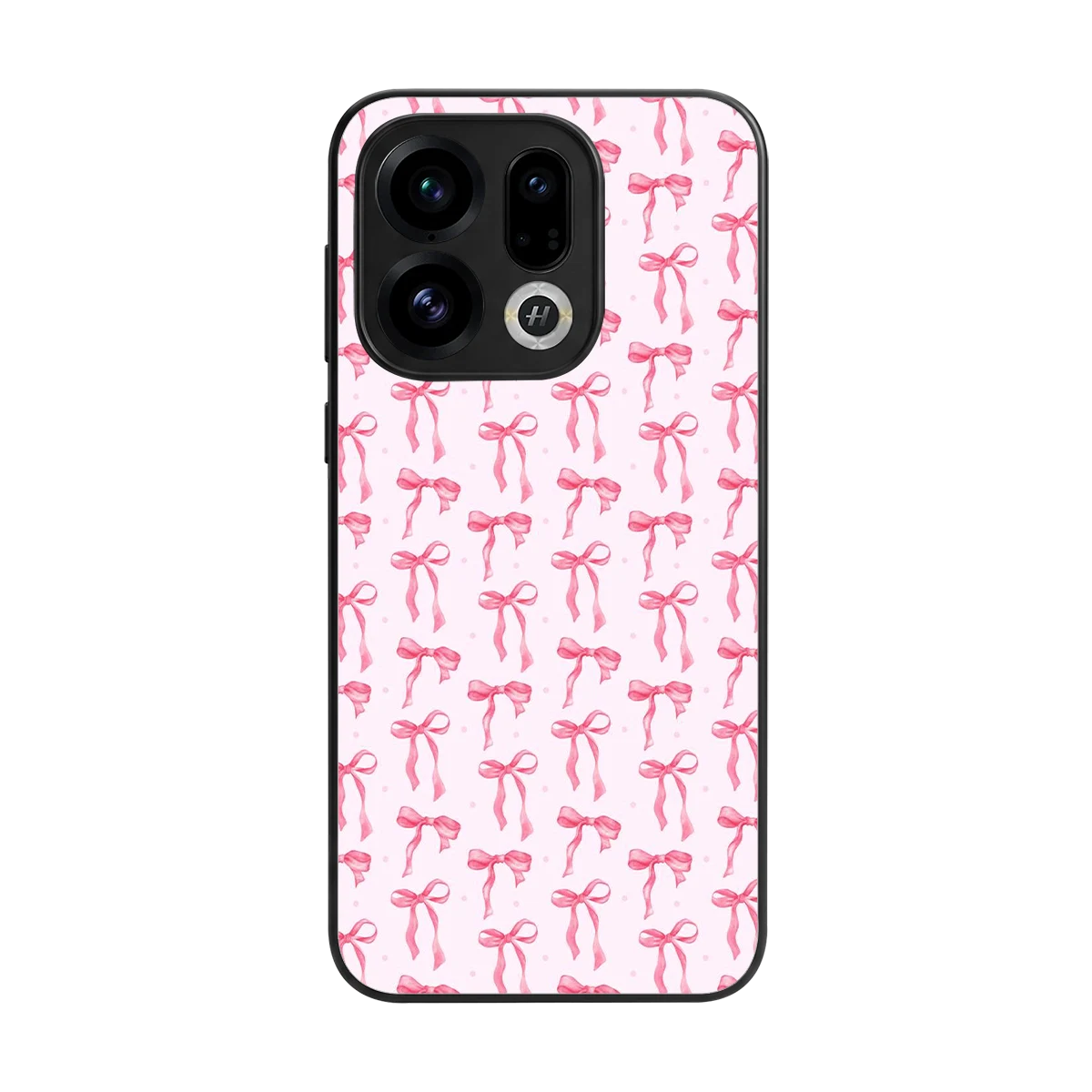 Bow Pink back phone cover | glass case for oppo find x9