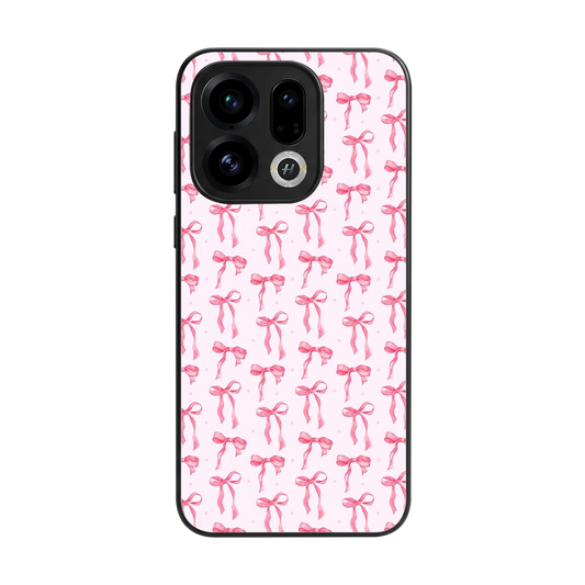 Bow Pink back phone cover | glass case for oppo find x9