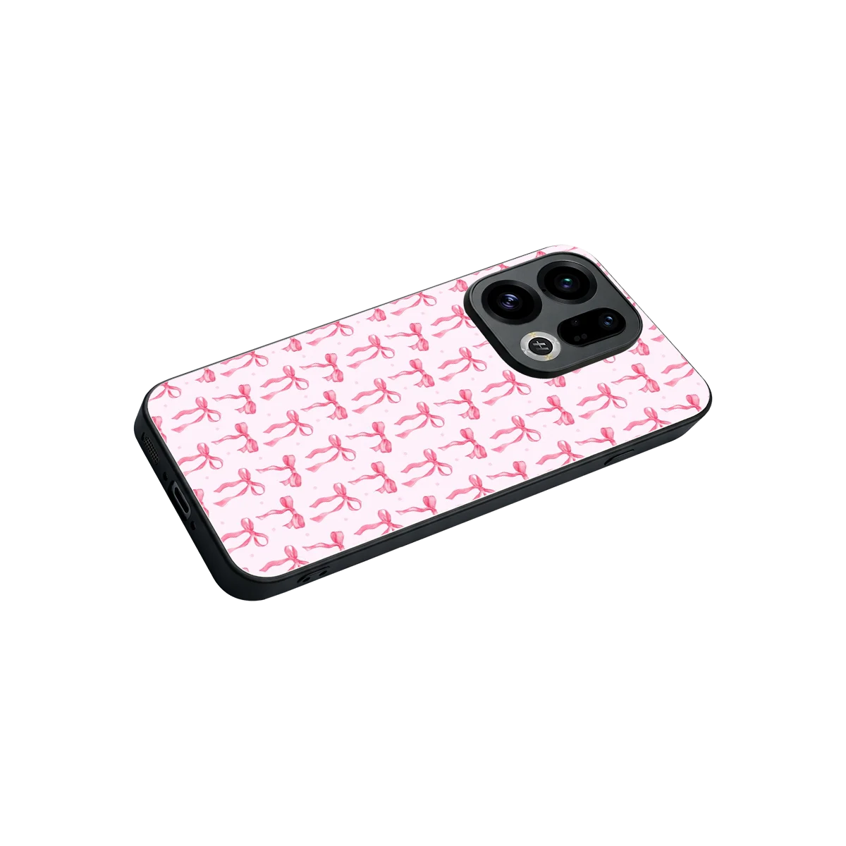Bow Pink stylish phone case for oppo find x9 | glossy glass and slim fit