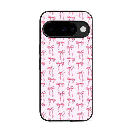 Bow Pink back phone cover | glass case for google pixel 10