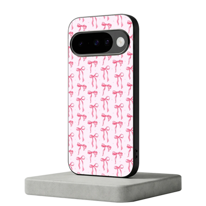 Bow Pink google pixel 10 mobile cover | shockproof glass phone case