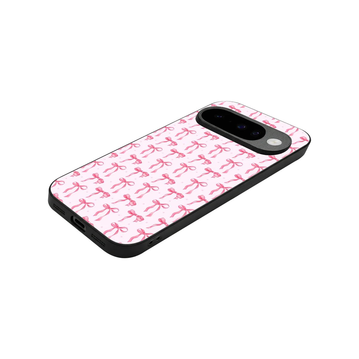 Bow Pink stylish phone case for google pixel 10 | glossy glass and slim fit