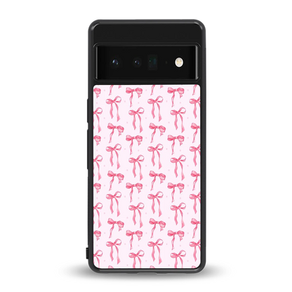 Bow Pink back phone cover | glass case for google pixel 6 pro