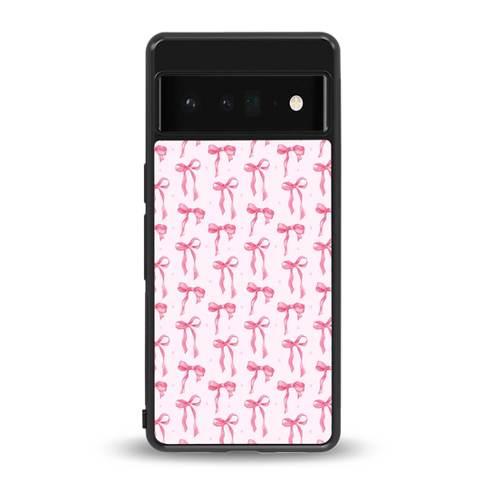 Bow Pink back phone cover | glass case for google pixel 6 pro