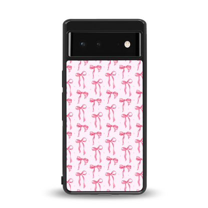 Bow Pink back phone cover | glass case for google pixel 6a