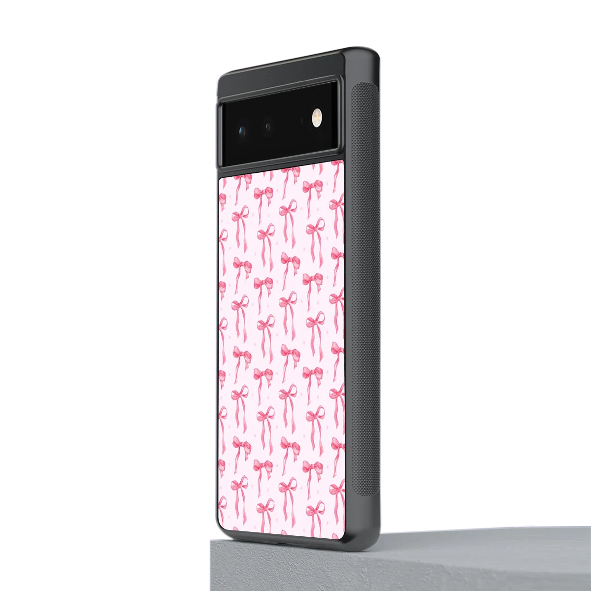 Bow Pink stylish phone case for google pixel 6 | glossy glass and slim fit