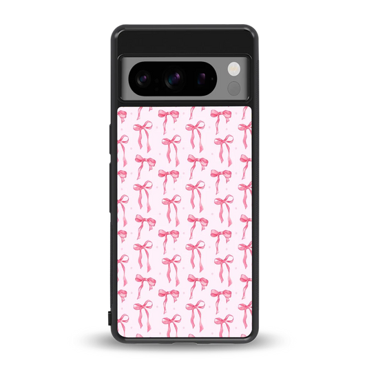 Bow Pink back phone cover | glass case for google pixel 8 pro