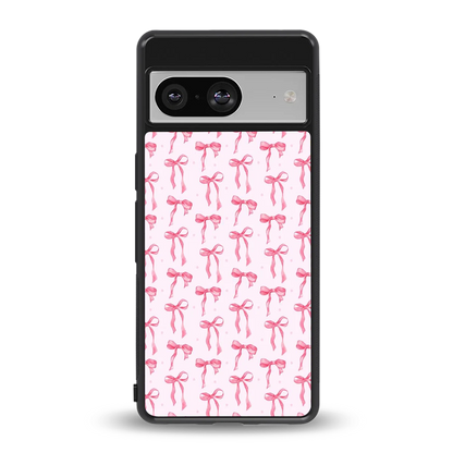 Bow Pink back phone cover | glass case for google pixel 8