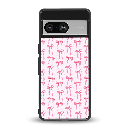 Bow Pink back phone cover | glass case for google pixel 8