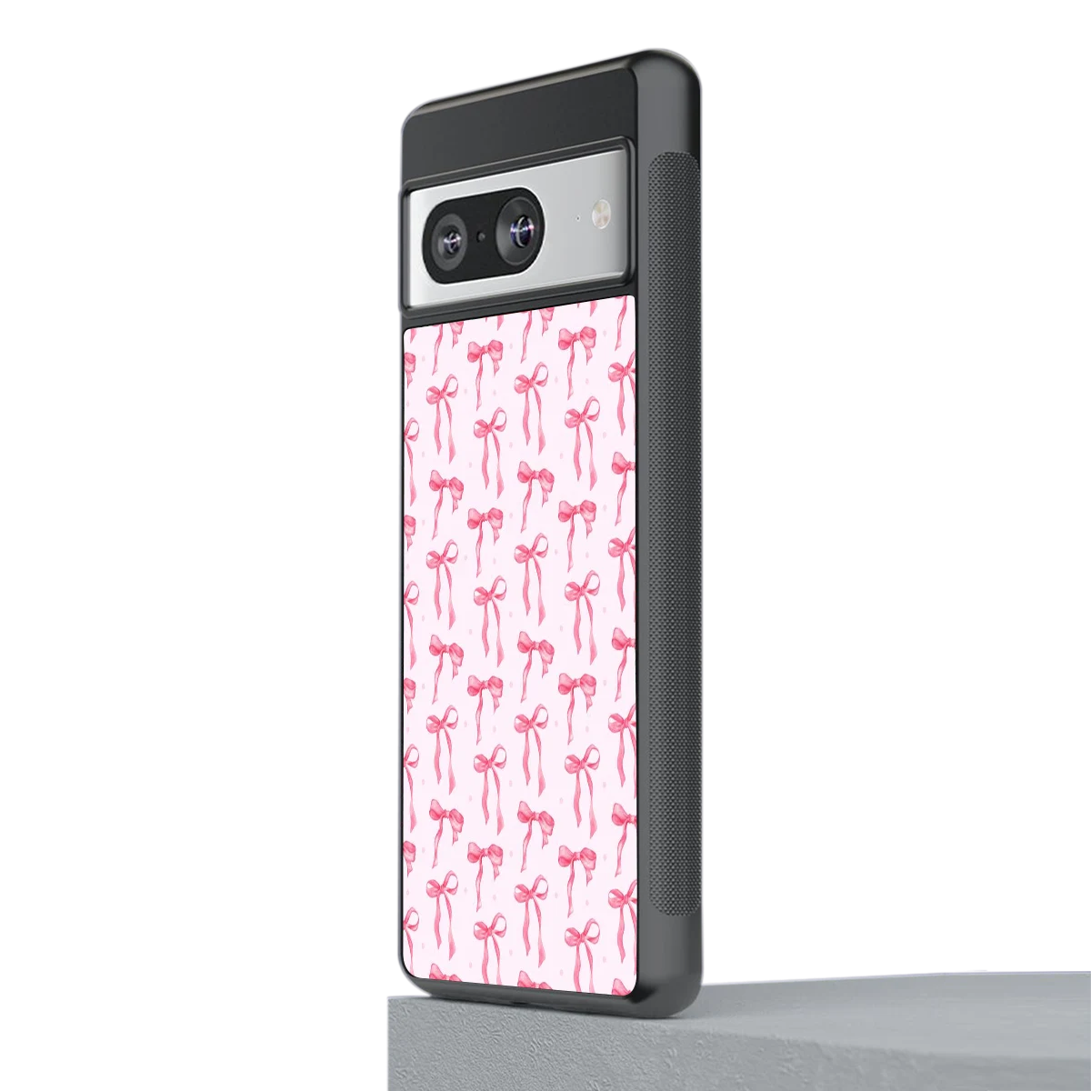 Bow Pink stylish phone case for google pixel 8 | glossy glass and slim fit