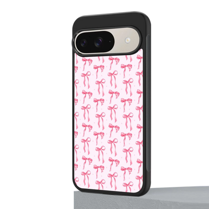 Bow Pink google pixel 9 mobile cover | shockproof glass phone case