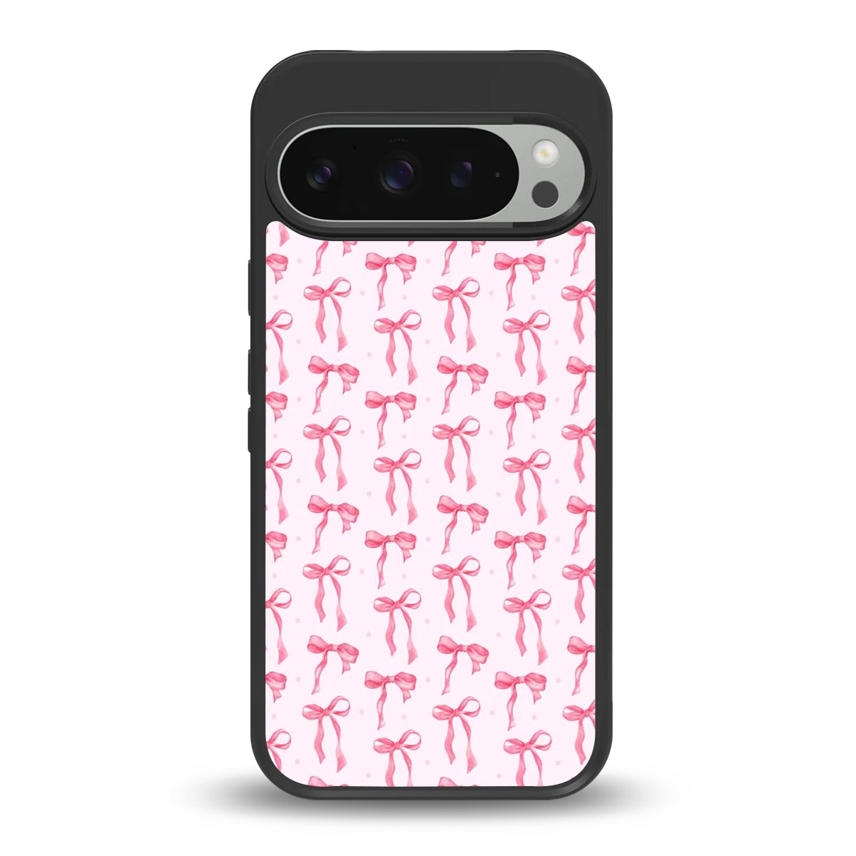 Bow Pink back phone cover | glass case for google pixel 9 pro