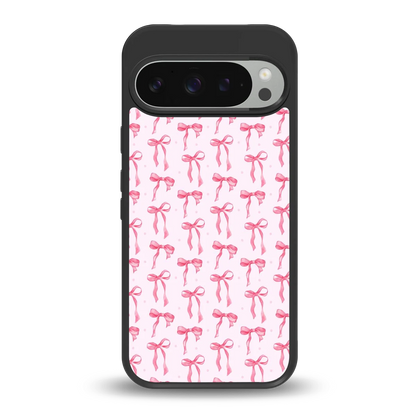 Bow Pink back phone cover | glass case for google pixel 9 pro