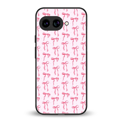 Bow Pink back phone cover | glass case for google pixel 10a