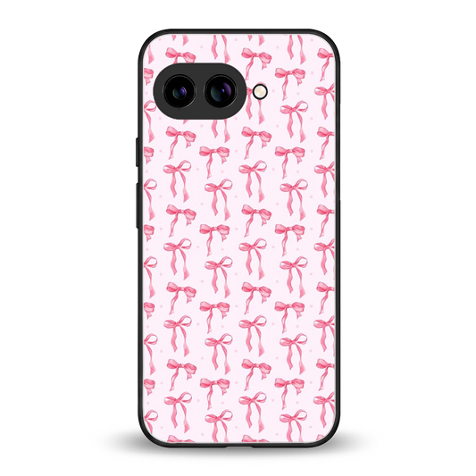 Bow Pink back phone cover | glass case for google pixel 10a
