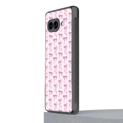 Bow Pink google pixel 10a mobile cover | shockproof glass phone case