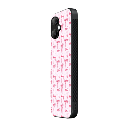 Bow Pink samsung galaxy a06 5g mobile cover | shockproof glass phone case