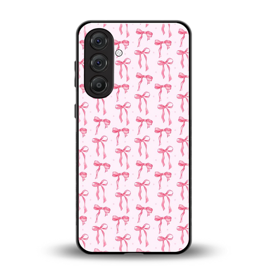 Bow Pink back phone cover | glass case for samsung galaxy m35 5g