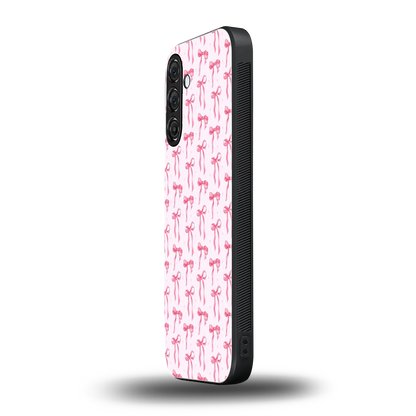 Bow Pink samsung galaxy a17 5g mobile cover | shockproof glass phone case
