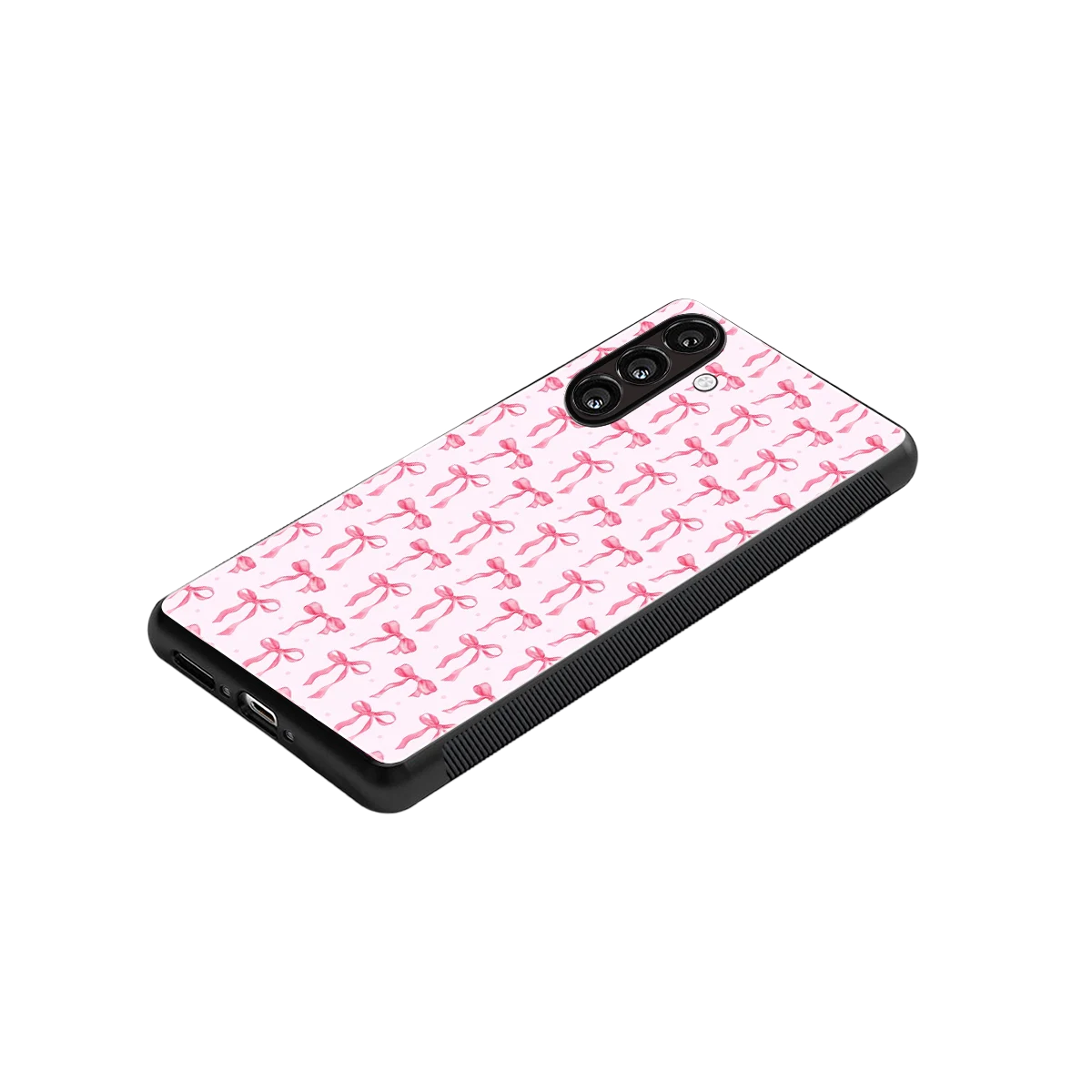 Bow Pink stylish phone case for samsung galaxy a17 5g | glossy glass and slim fit