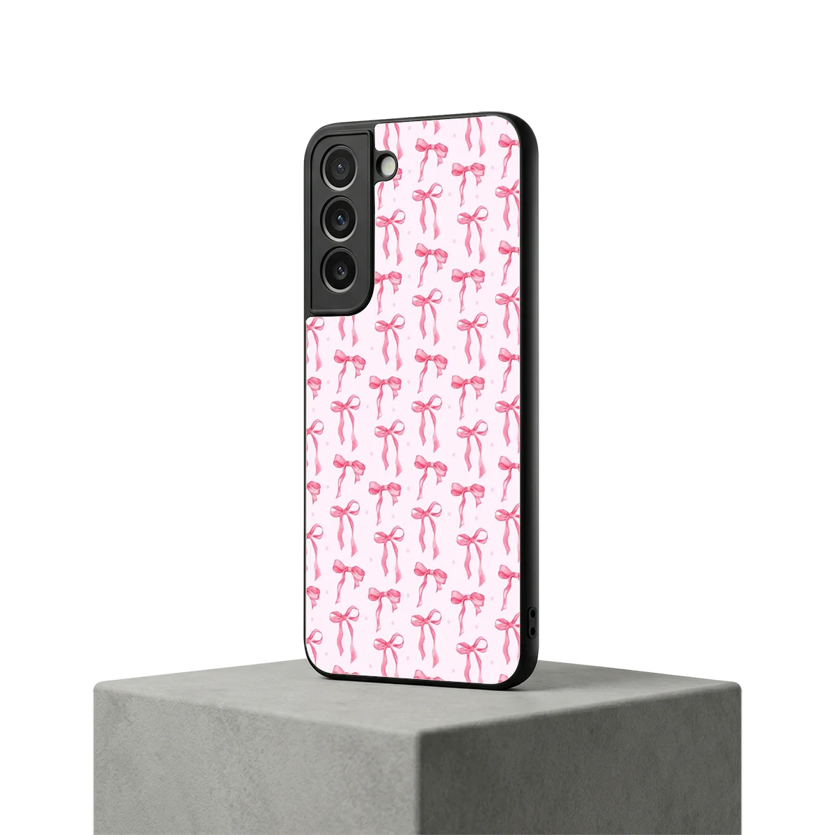 Bow Pink samsung galaxy s22 mobile cover | shockproof glass phone case