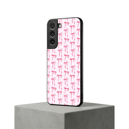 Bow Pink samsung galaxy s22 mobile cover | shockproof glass phone case