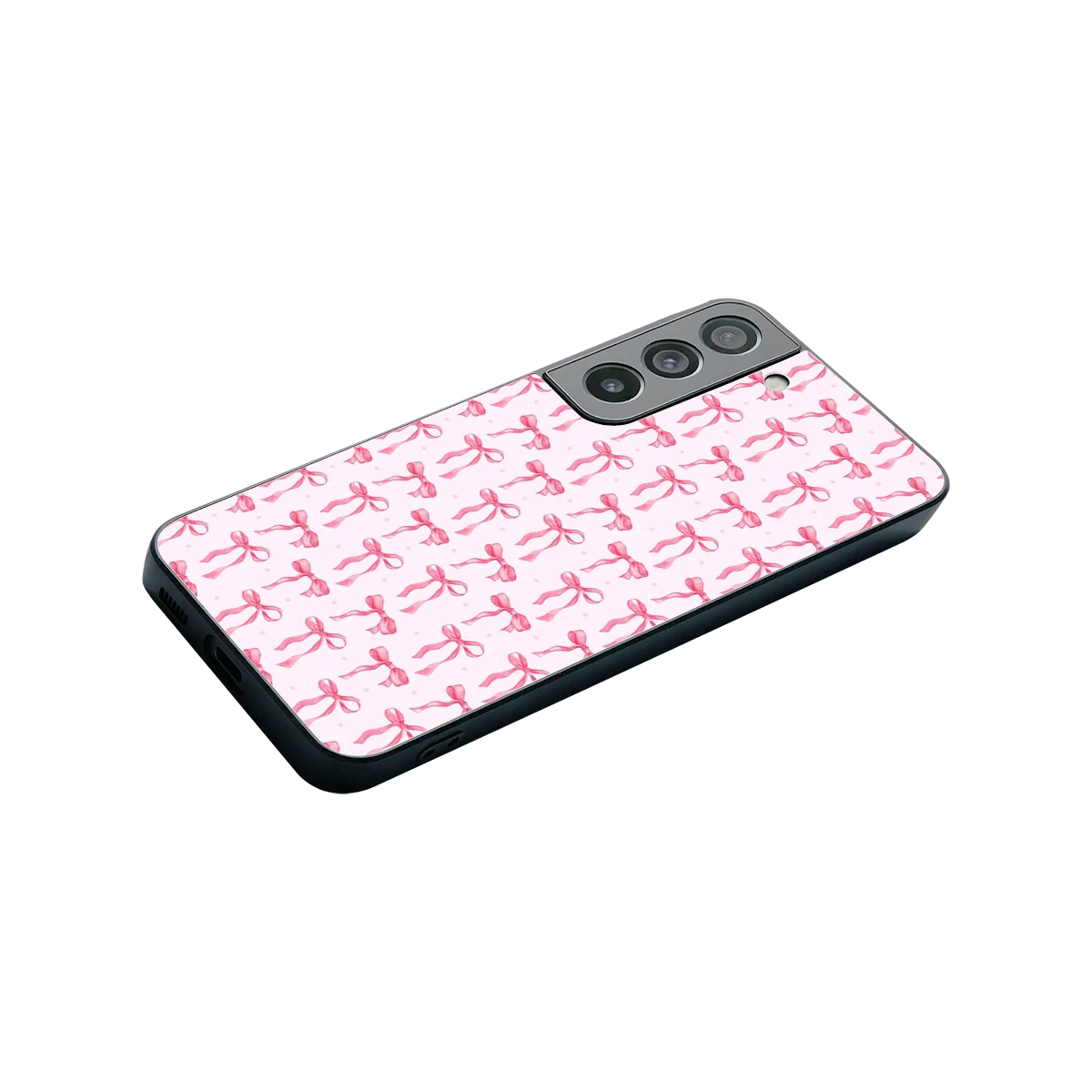 Bow Pink stylish phone case for samsung galaxy s22 | glossy glass and slim fit