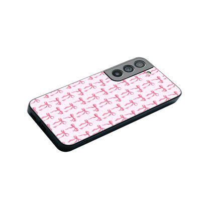 Bow Pink stylish phone case for samsung galaxy s22 | glossy glass and slim fit