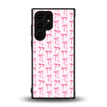 Bow Pink back phone cover | glass case for samsung galaxy s24 ultra