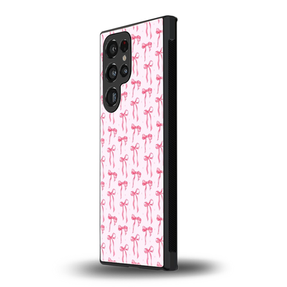 Bow Pink samsung galaxy s24 ultra mobile cover | shockproof glass phone case
