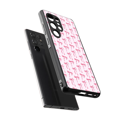 Bow Pink sleek samsung galaxy s26 ultra cover with tempered glass back and TPU edges