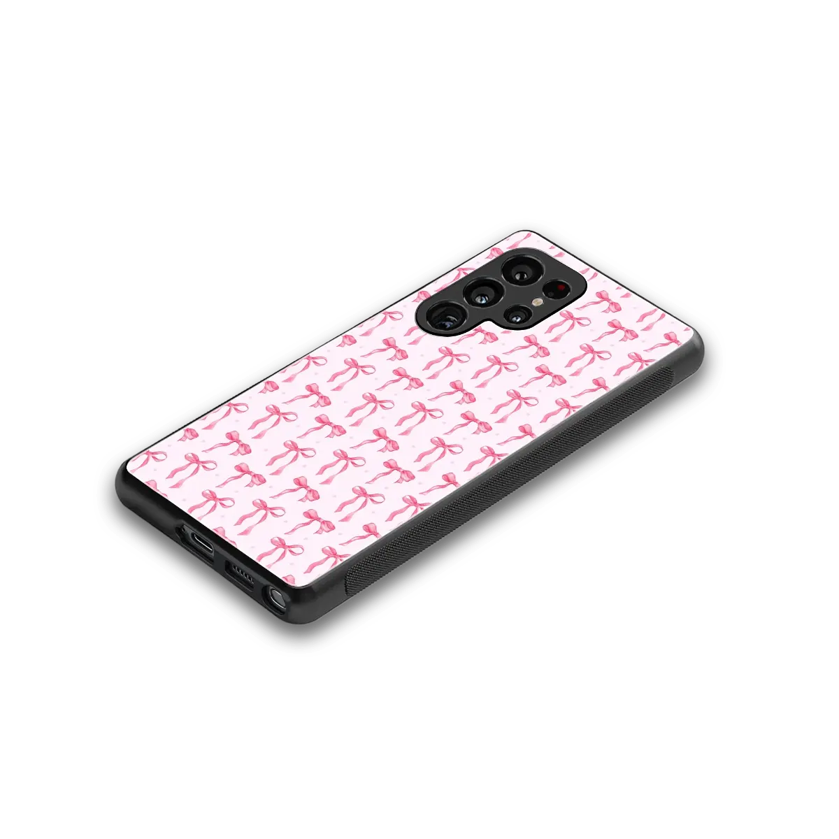 Bow Pink stylish phone case for samsung galaxy s26 ultra | glossy glass and slim fit